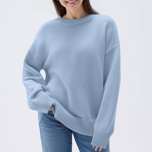 Women’s Round Neck Long-Sleeved Sweatshirt Casual & Loose Fit