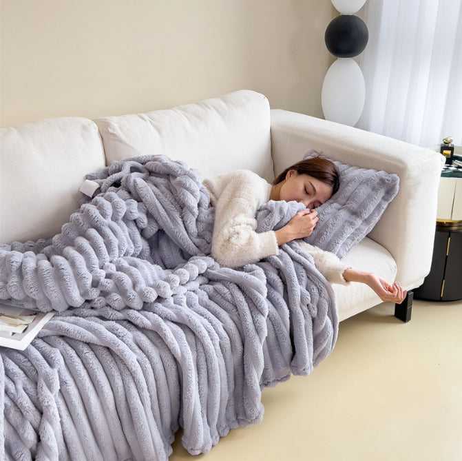 Buy Soft Velvet Fur Blanket Soft Thickening Fur Blanket for Bed