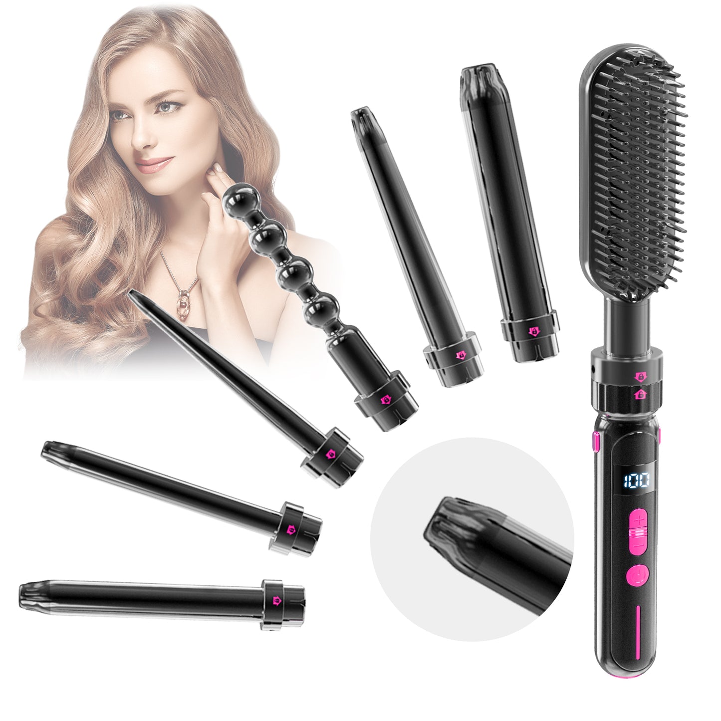 Curly Hair Sticks with Safety Features to Prevent Scalding