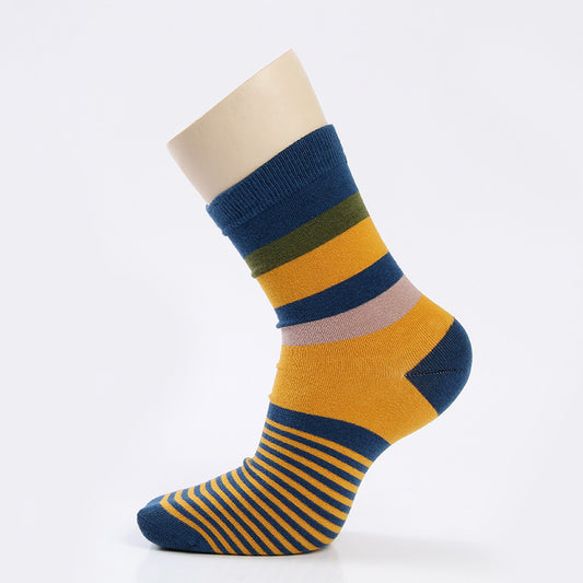 Buy Mens Cotton Over-the-Knee Socks with Colorful Stripes Winter
