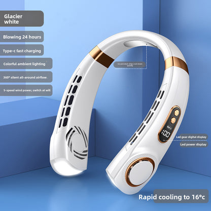 Portable Bladeless Neck Fan with USB Charging and Airflow