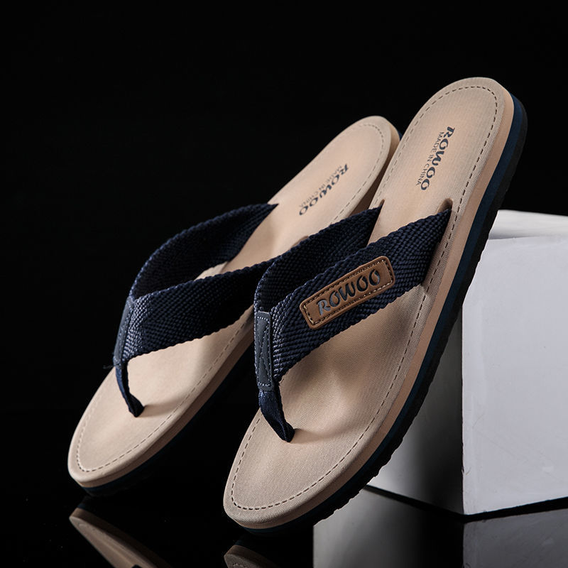 Men’s Stylish Non-Slip Fabric-Strapped Beach Sandals Outdoors