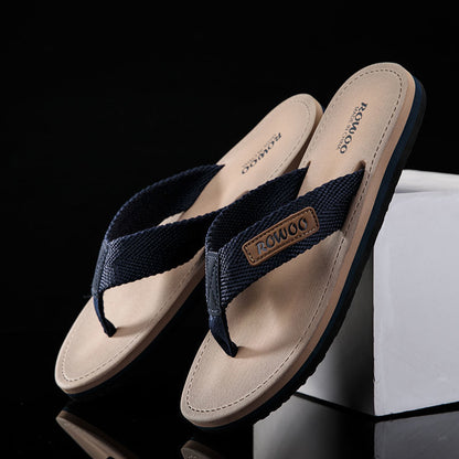 Men’s Stylish Non-Slip Fabric-Strapped Beach Sandals Outdoors