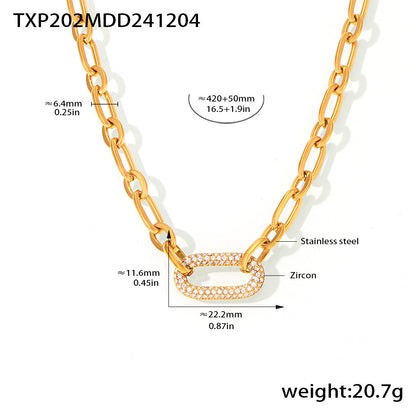 Buy Titanium Steel Zircon Clavicle Necklace & Bracelet Set
