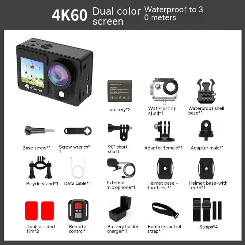 Waterproof 30M True 4K Riding Camera Anti-Shake HD Action