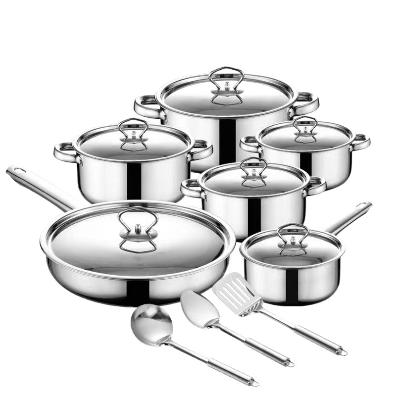 Stainless Steel Cookware Kitchen Pots & Pans Set Durable