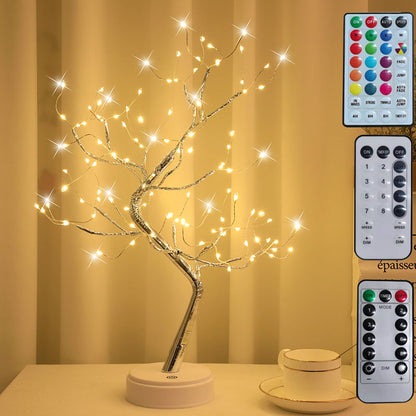 Buy Starry Sky LED Copper Wire Rice Tree Lamp with Color Light