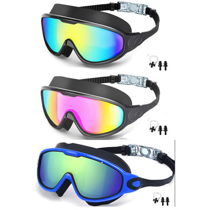 Large Frame Anti Fog Swimming Goggles With Earplugs Uses Now