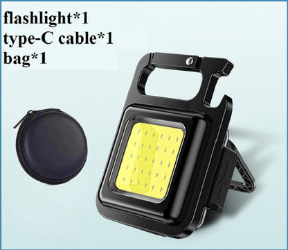 Mini Portable COB LED Keychain Flashlight USB Rechargeable