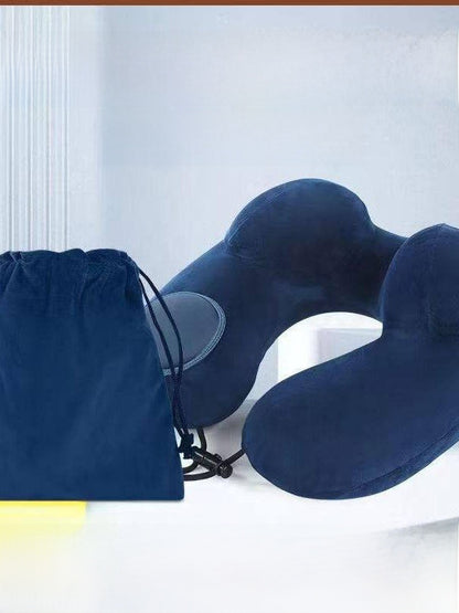 Press-Type Inflatable U-Shaped Travel Neck Pillow Comfort