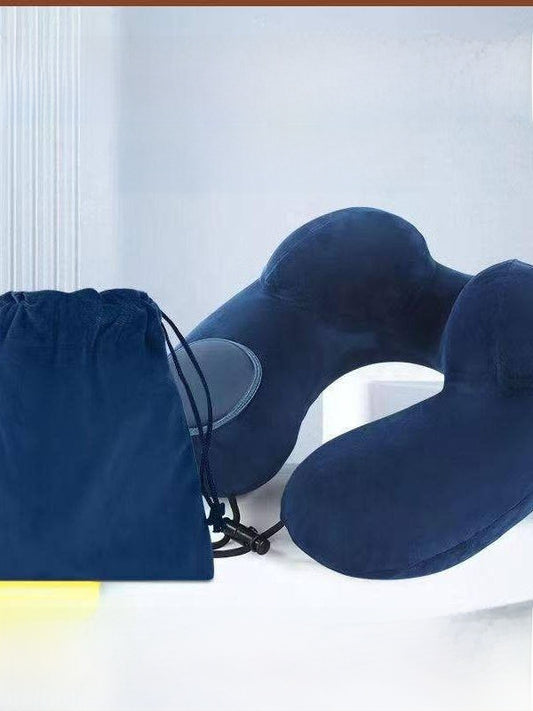 Press-Type Inflatable U-Shaped Travel Neck Pillow Comfort