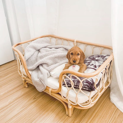 Buy Handmade Rattan Pet Bed – Cozy Sofa for Small & Medium Dogs
