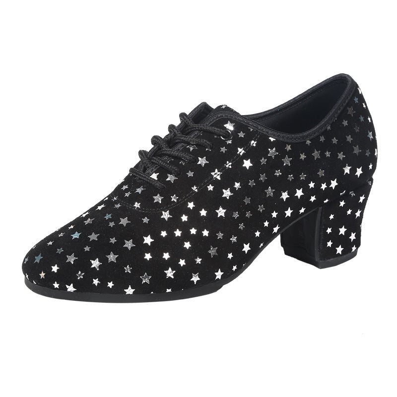 Outdoor Latin Dance Shoes with Star Design Fabric Upper Sole