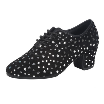 Outdoor Latin Dance Shoes with Star Design Fabric Upper Sole