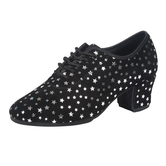 Outdoor Latin Dance Shoes with Star Design Fabric Upper Sole