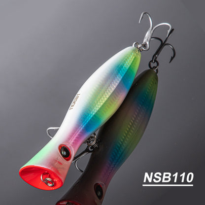 Topwater Popper Fishing Lure – Floating Surface Bait with Treble Hooks