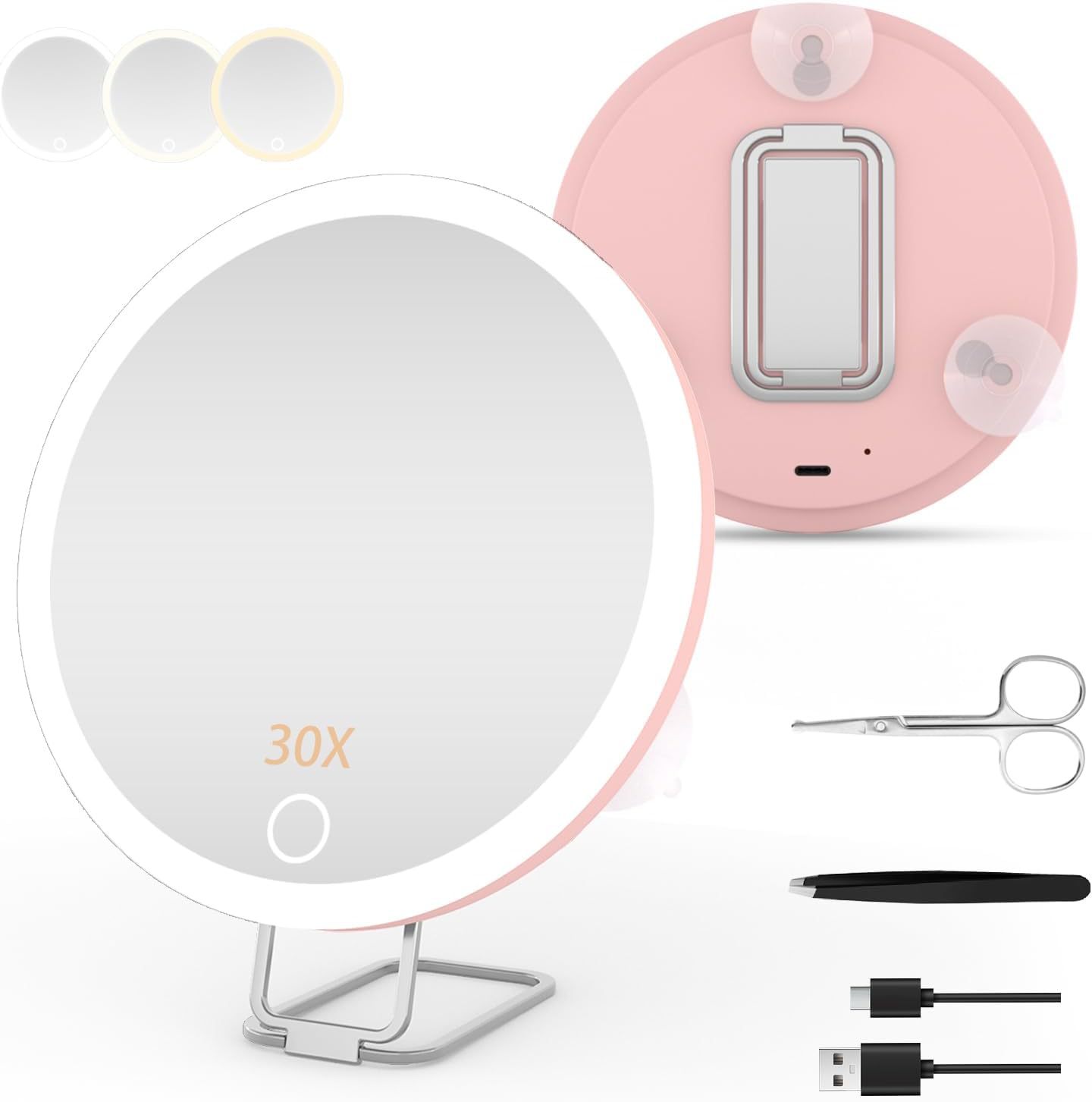 LED Fill Light with Light Bracket and Rotating Makeup Mirror