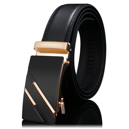 Men’s Genuine Leather Belt Automatic Buckle Stylish & Durable