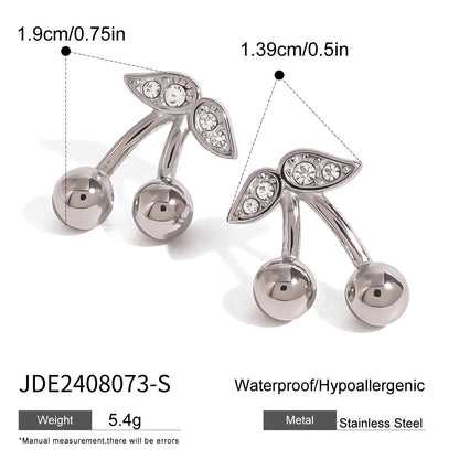 Stainless Steel Cherry Necklace – Cute Earrings Ornament