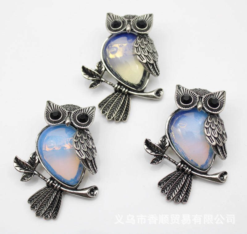 Buy DIY Alloy Owl Brooch with Crystals Stylish Pin Online