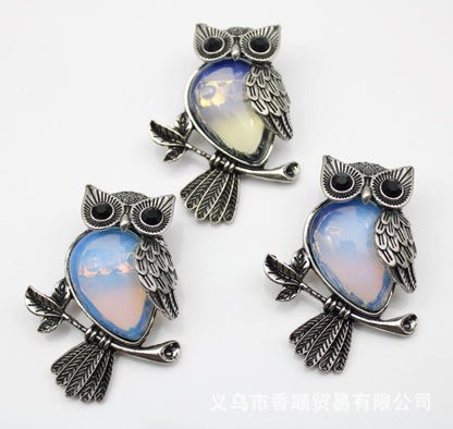 Buy DIY Alloy Owl Brooch with Crystals Stylish Pin Online