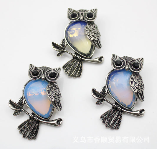 Buy DIY Alloy Owl Brooch with Crystals Stylish Pin Online