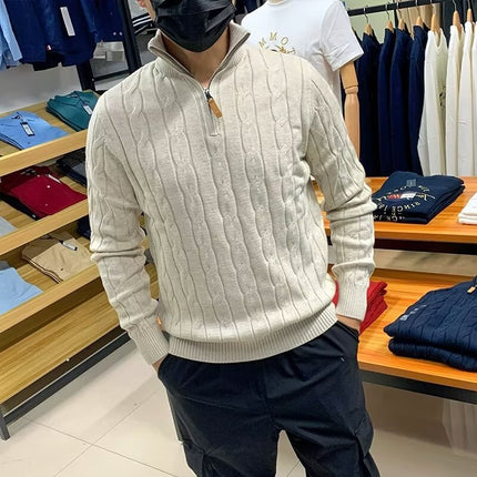 Buy Men's Thermal Knit, Top With Half Zip And Long Sleeves.