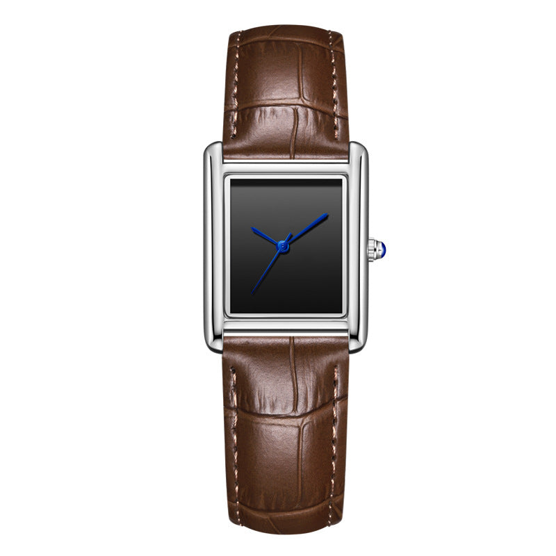 Buy Couple Leather Watch Strap Simple Square Waterproof