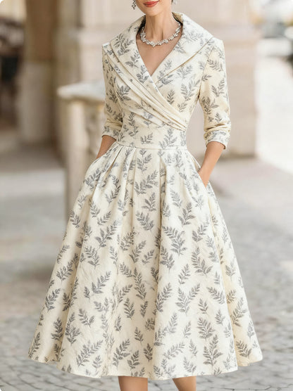 Elegant Formal French-Style Waist-Cinched Dress for Women