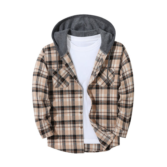 Men’s Trendy Plaid Hooded Jacket Comfortable & Fashionable