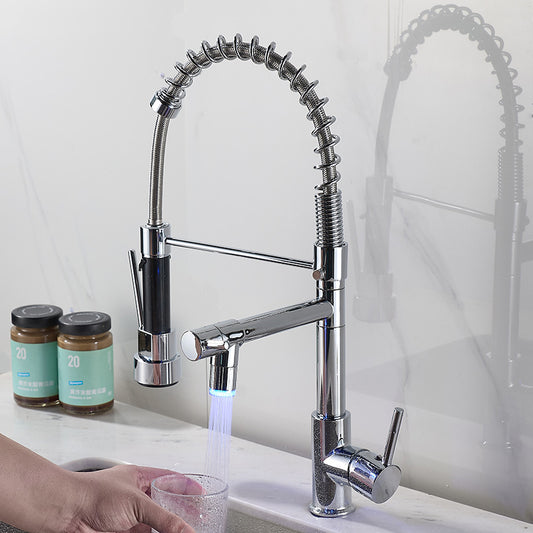 Pull Out Kitchen Faucet with Dual Handle for Daily Sink Use