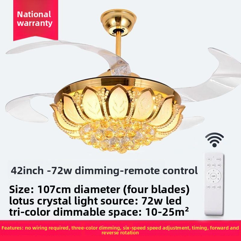Integrated Ceiling Fan with Light for Bedroom and Living Room