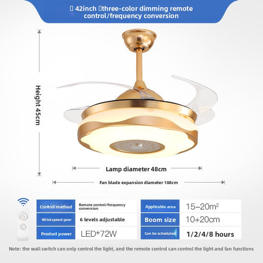 Integrated Ceiling Fan with Light for Bedroom and Living Room