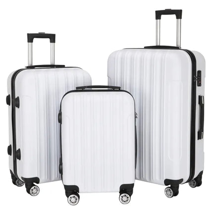 3-in-1 White Traveling Storage Suitcase for Large Capacity