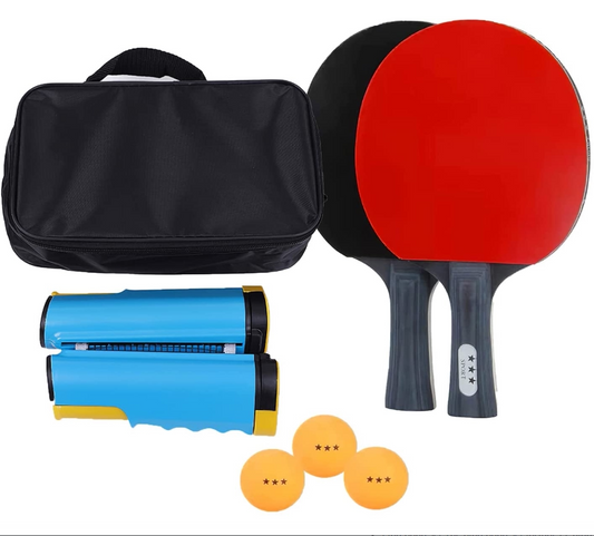 Table Tennis Racket Set with Net Stand for Family Fun Play