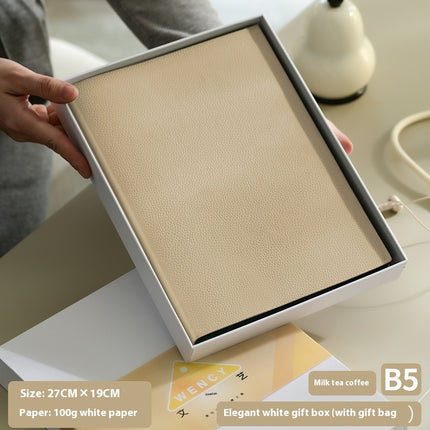 Soft Leather Covered Notebook with Litchi Pattern for Notes