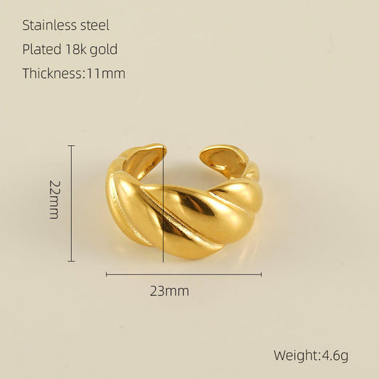 Fashionable Stainless Steel 18K Gold Geometric Ring Jewelry