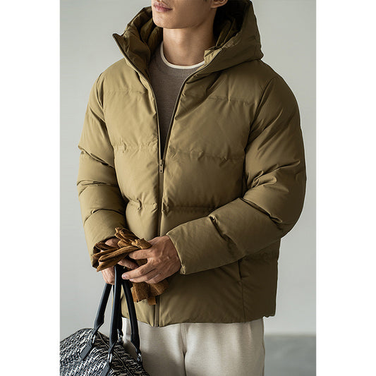 Men’s Short Hooded Down Jacket – Stylish, Windproof & Warm