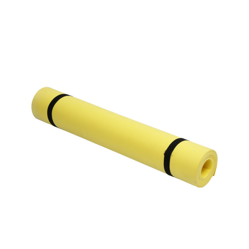 Blue and yellow EVA yoga mat