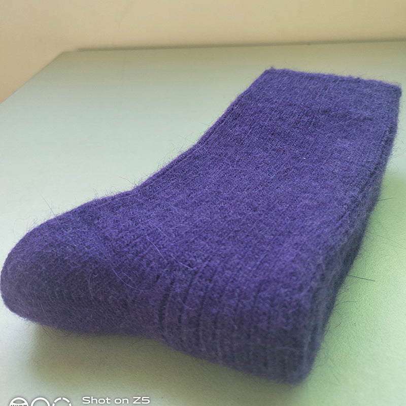 Rabbit Wool Blend Fleece Lined Winter Socks Warm Daily Wear