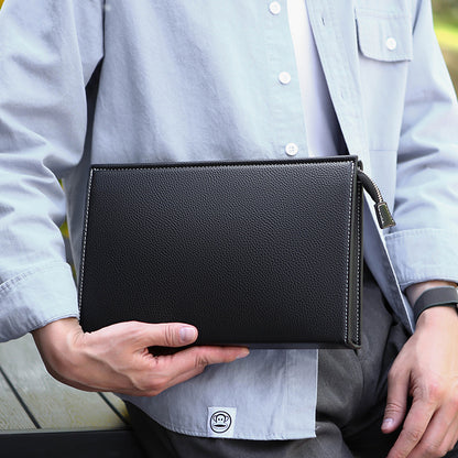 Men’s Soft Leather Clutch Briefcase Stylish Business Handbag