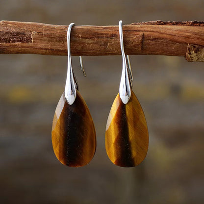 Buy Natural Tiger’s Eye Pendant Earrings Elegant Jewelry Style