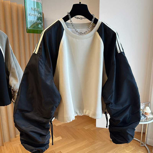 Women’s Color-Block Raglan-Sleeve Sweatshirt Relaxed Fit Design