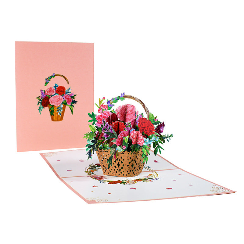 Buy 3D PopUp Flower Bouquet Card for Mom Wife Anniversary Gift