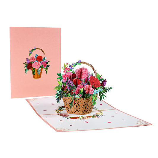 Buy 3D PopUp Flower Bouquet Card for Mom Wife Anniversary Gift