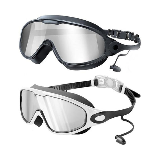 Large Frame Anti Fog Swimming Goggles With Earplugs Uses Now