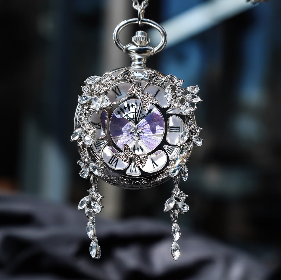Buy Ya Gray Butterfly Creative Retro Pendant Pocket Watch