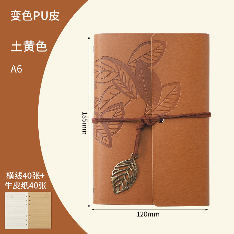 Creative Vintage Leaves Travel Diary Notebook Stationery