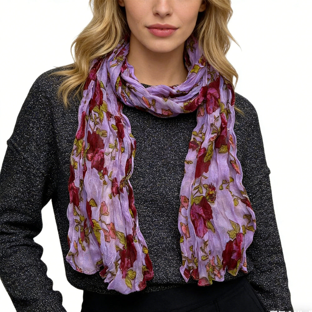 Buy 2pcs Magenta Crinkle Scarf – Printed Polyester Daily Wear