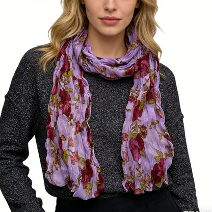 Buy 2pcs Magenta Crinkle Scarf – Printed Polyester Daily Wear